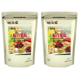 元氣家 綜合果乾 嚴選台灣道地新鮮水果低溫烘焙 果肉柔軟香Q, 200g, 2包