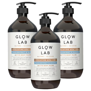 GLOW LAB Body Wash Passionfruit & Guava 百香果和番石榴沐浴露, 900ml, 3瓶