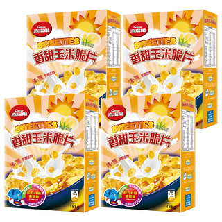 Cerear 喜瑞爾 香甜玉米脆片, 非油炸, 低脂, 含鐵、鈣, 優質燕麥纖維, 幫助消化, 非基改玉米製成, 輕薄酥脆, 185g, 4盒