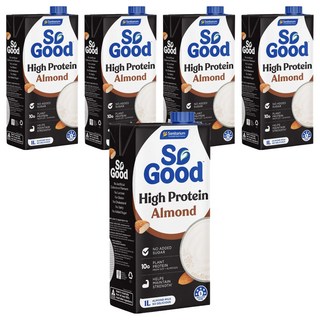 So Good Basic系列 無糖植物蛋白堅果杏仁奶 植物奶 全素可食, 5瓶, 1L