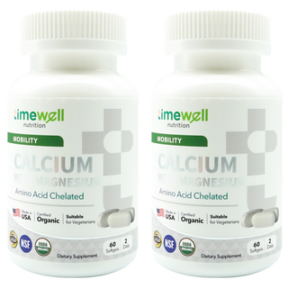 timewell 時光安好 胺基酸螯合鈣+鎂 (60顆/罐) - 高吸收率鈣鎂保健食品, 2罐