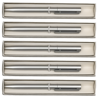 Suander.St 金屬典雅旋轉中性筆 神秘銀, 5支