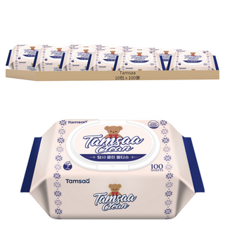 Tamsaa 清潔濕紙巾, 100張, 10包, 219g