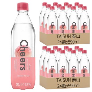 TAISUN 泰山 Cheers Peach 水蜜桃氣泡水, 48瓶, 590ml