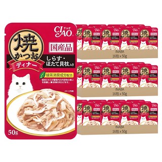 INABA 鰹魚燒餐包, IC-233 鰹魚 + 吻仔魚 + 扇貝, 50g, 48包