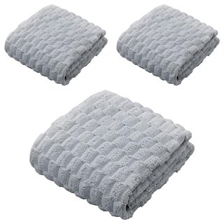 CB JAPAN carari poco格紋系列 超細纖維毛巾 聚酯纖維+尼龍 W300 x D300mm 70g, 典雅紫, 3條