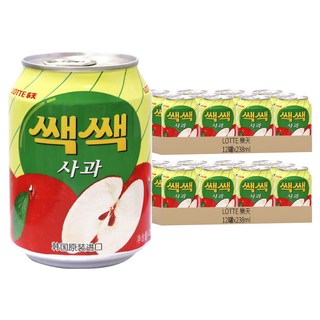 LOTTE 樂天 蘋果汁禮盒, 韓國原裝進口, 238ml, 24罐