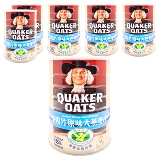 QUAKER 桂格 原片原味大燕麥片, 800g, 6罐