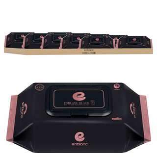 enblanc 極厚黑珍珠 純水濕紙巾 有蓋隨身包, 1入, 10包