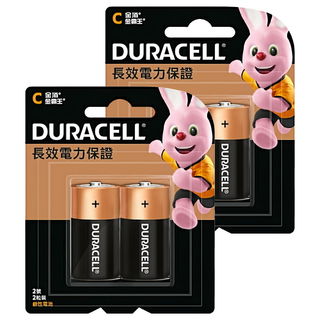 DURACELL 金頂 台灣公司貨 鹼性電池 2號, 2顆, 2組