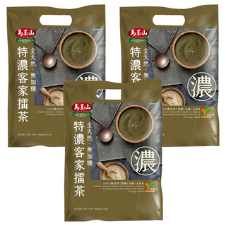 馬玉山 無加糖特濃客家擂茶, 全天然, 高纖含鐵, 全素食, 小包裝好攜帶, 30g, 12包, 3袋