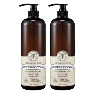 Dr.SEED Honey & Milk Bomb 保濕沐浴露 Bebe Musk 天然保濕 弱酸性 低刺激性清潔, 1L, 2瓶