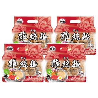 新宏 黃金雞絲麵 台式當歸藥膳風味 全素 5入, 335g, 4袋