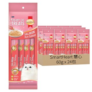 SmartHeart 慧心 貓營養肉泥, 鮭魚, 60g, 24包