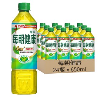 每朝健康 綠茶, 富含兒茶素 促進新陳代謝, 獨家菊苣纖維幫助消化, 650ml, 24瓶