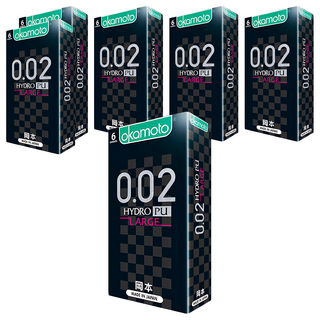 okamoto 岡本 0.02水性聚氨酯大碼 衛生套, 6入, 6盒