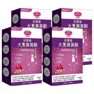 Angel LaLa 天使娜拉 好青春大豆異黃酮 30顆/盒, 專為熟齡女性設計, 含紅花苜蓿與山藥，調整體質, 15g, 4盒