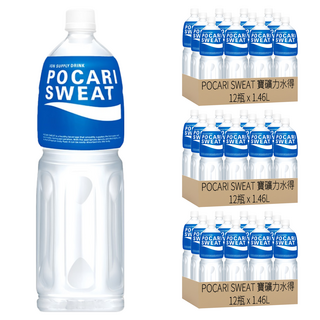 POCARI SWEAT 寶礦力水得 補充電解質和水分 12入, 1.46L, 36瓶
