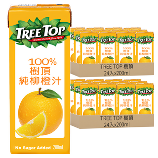TREE TOP 樹頂 100%純柳橙汁 200ml, 48入