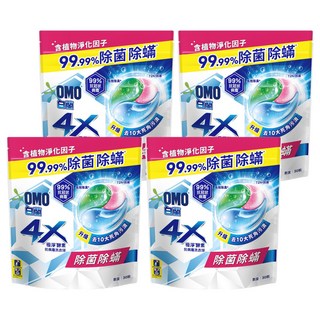 白蘭 4X極淨酵素抗病毒洗衣球 抗菌防螨 補充包, 30顆, 4袋