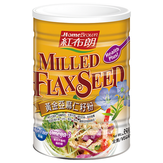 HomeBrown 紅布朗 黃金亞麻仁籽粉, Omega-3來源, 高纖, 全素, 350g, 1罐