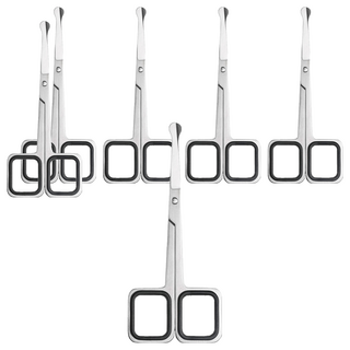 MEKO 專業不鏽鋼磨砂鼻毛剪 圓頭刀刃 台灣製造, X-082, 6支