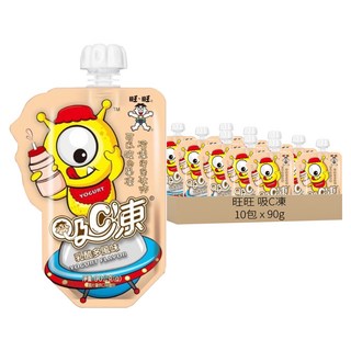 旺旺 吸C凍可吸果凍，三種口味雙重口感，含13%果汁，含吸管, 90g, 10包