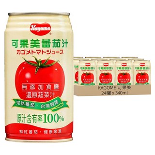KAGOME 可果美 100% 蕃茄汁 無添加食鹽, 340ml, 24罐