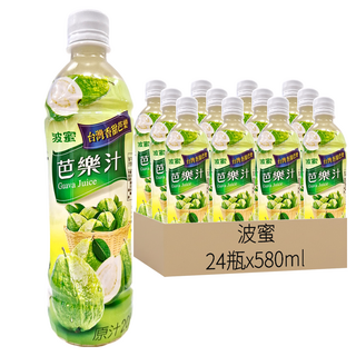 波蜜 台灣香甜芭樂 芭樂汁 原汁20% x 24瓶, 580ml