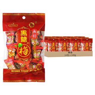 惠香食品 黑糖話梅糖，無籽，口味純正，香濃無比, 140g, 14包