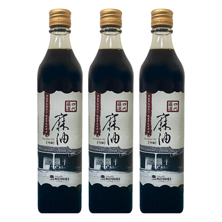 KOWEI 可味 嚴選麻油 520ml 台灣產, 3瓶