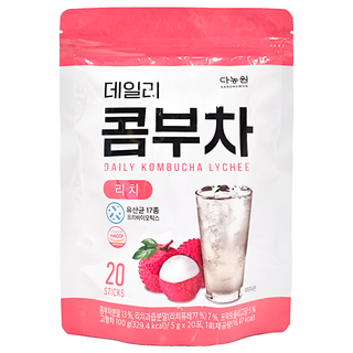 Danongwon 乳酸菌康普茶 荔枝, 健康無糖 零卡路里 氣泡感, 5g, 20條, 1袋