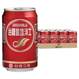 台糖 加鹽沙士 清涼解渴 泡沫細膩持久, 330ml, 24罐