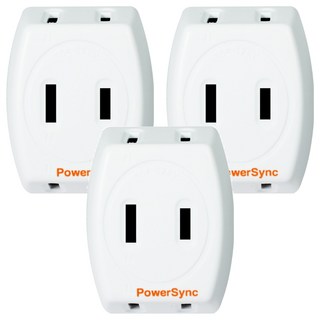 PowerSync 群加 2P 3插防雷擊壁插 TWT2N3SN, 5.3cm, 白色, 3個