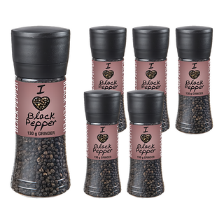 Stassen 司迪生 黑胡椒粒研磨罐, 130g, 6瓶
