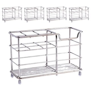 艾米購物 304不鏽鋼牙刷架 加大款6格 原色 浴室收納, 5個