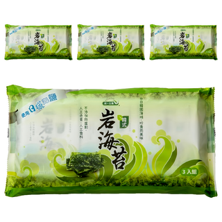 統一生機 岩海苔 3包, 14.4g, 4袋