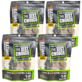 NATURAL FARM 自然牧場 紐西蘭天然狗零食 牛肝, 無穀物, 無麩質, 無人工色素, 非過敏性, 4包, 120g