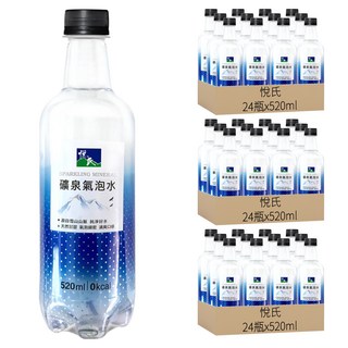 悅氏 礦泉氣泡水, 520ml, 72瓶