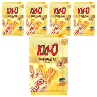 Kid-O 厚餡夾心酥 奶油風味, 91g, 5袋