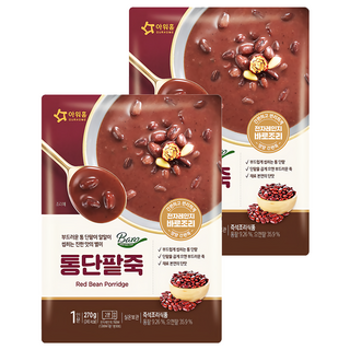 OURHOME 紅豆粥 口感綿密 韓國原裝 隔水加熱 方便食用, 270g, 2包