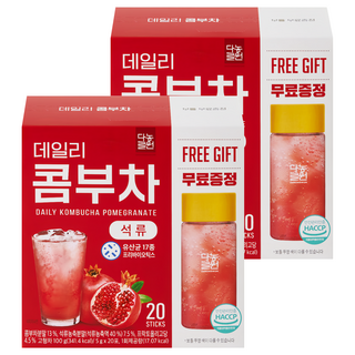 Danongwon 乳酸菌康普茶 + 瓶子 石榴, 2盒, 20包, 5g