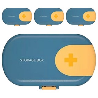 歐風可切藥便攜4分格藥盒 ABS+PP材質, 4個