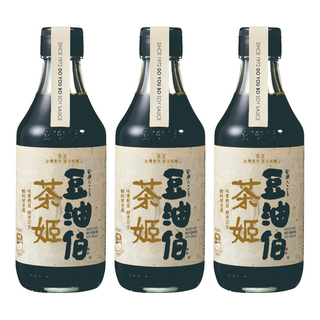 豆油伯 茶姬釀造醬油 台灣釀造、純茶豆釀造、古法日曬, 300ml, 3瓶