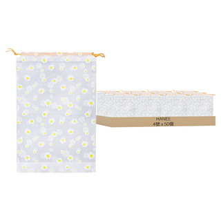 HANEE 半透明雛菊水桶禮物包裝塑膠袋, 50個, 4號