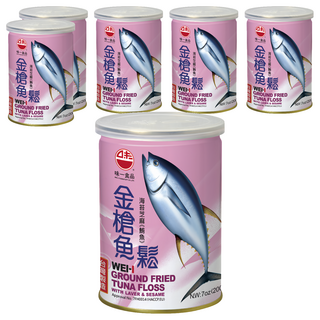 味一食品 海苔芝麻金槍魚鬆, 台灣名產, 罐裝外包裝, 200g, 6罐