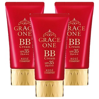 KOSE 高絲 GRACE ONE 極上活妍 特濃彈力BB霜 SPF35 PA+++ 美容液80% 溫水可卸 遮蓋小細紋 02, 自然色, 50g, 3條