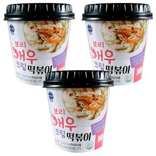 BADABON 韓式辣炒年糕 奶油白醬鮮蝦風味, 3入, 118g