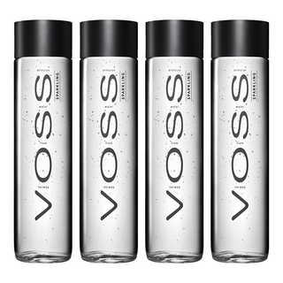 VOSS 芙絲 挪威氣泡礦泉水, 香檳級綿密氣泡 玻璃瓶裝 800ml, 375ml, 4瓶
