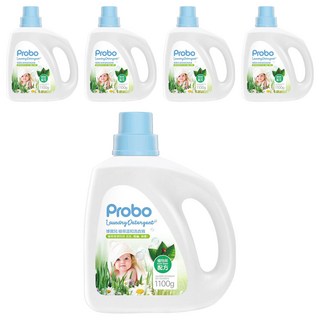 Probo 博寶兒 植萃溫和洗衣精 植物系配方 去污、驅螨、制菌, 1.1kg, 5瓶